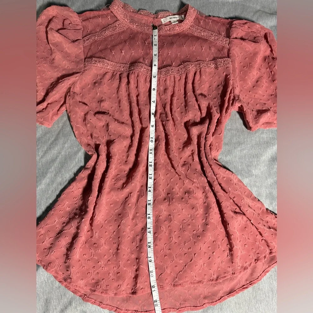 Mine Brand Dusty Pink Women's Sheet Textured Blouse ~ Size Small